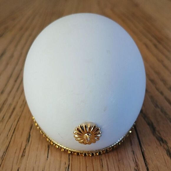 Christmas Egg Beautiful Golden Angel Ornament Holiday Tree Decoration Vintage - Picture 3 of 9